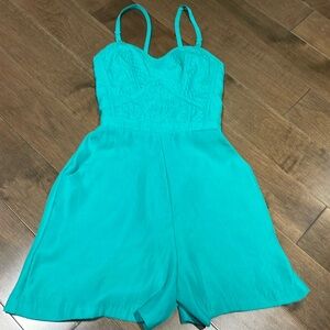 Bebe turquoise romper sz xs